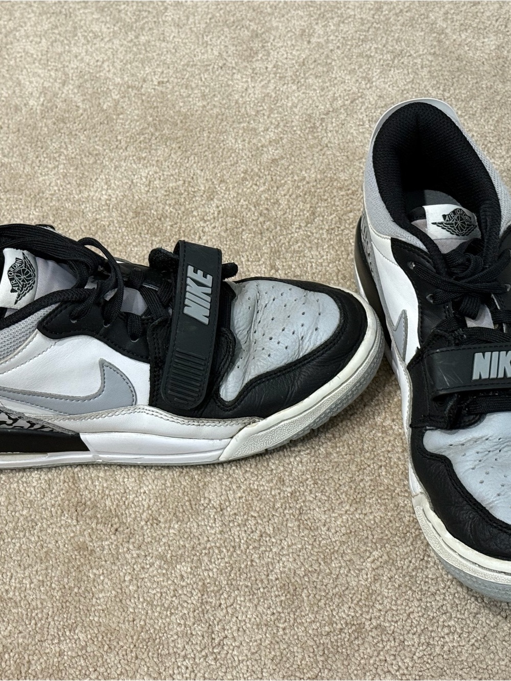 Nike Jordan Kids Black & White Strap Sneakers
